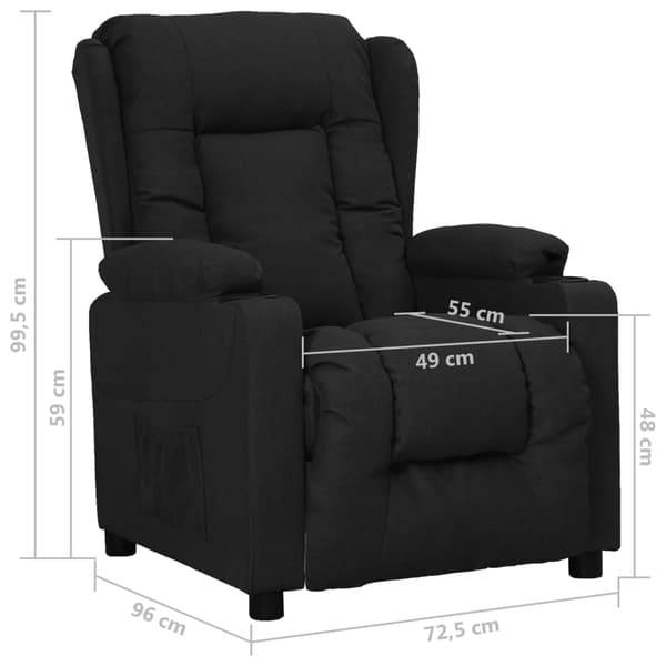 Reclinerfåtölj svart tyg