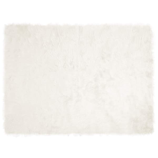 Fuskfäll matta TAFALLA Vit 160 x 230 cm Polyester