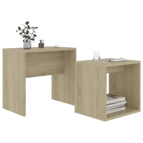 Soffbord set sonoma-ek 48x30x45 cm konstruerat trä