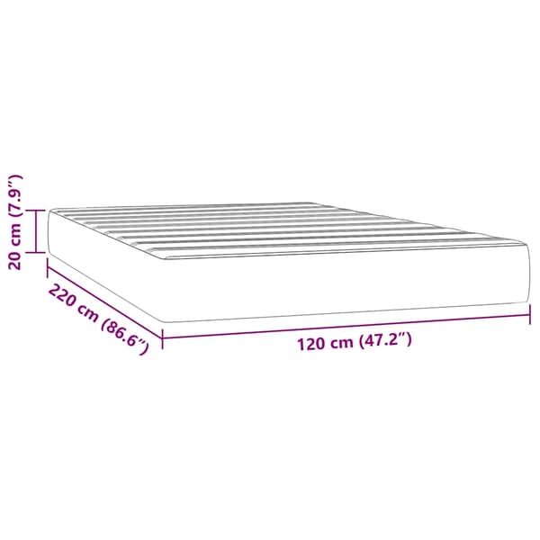 Pocketresårmadrass medium ljusgrå 120x220x20 cm sammet