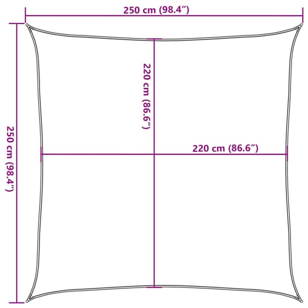 Solsegel sandfärgat 2,5x2,5 m 100% polyesteroxford