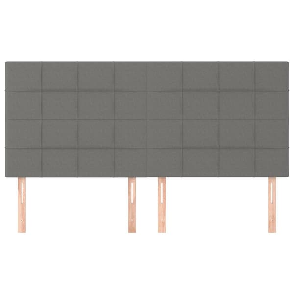 Sänggavel mörkgrå 200x5x118/128 cm tyg