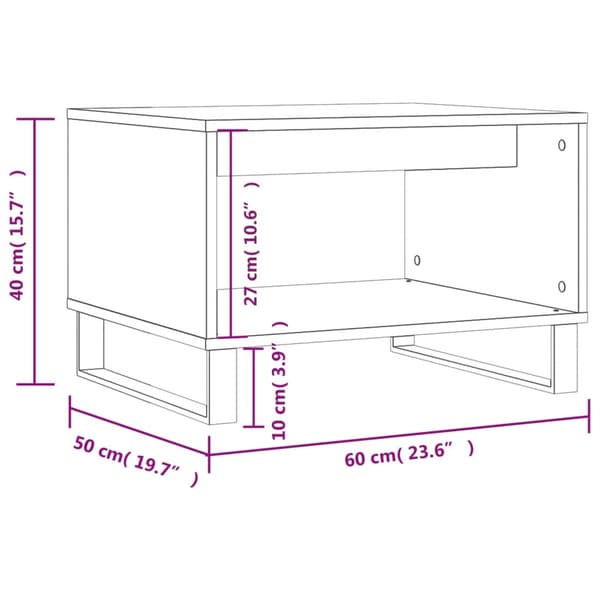 Soffbord sonoma-ek 60x50x40 cm konstruerat trä