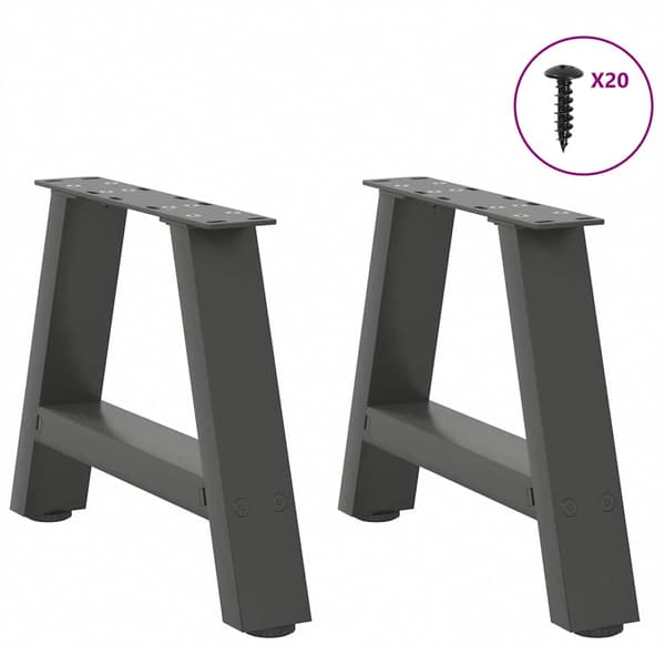 Soffbordsben A-formade 2 st antracit 40x(30-31) cm stål