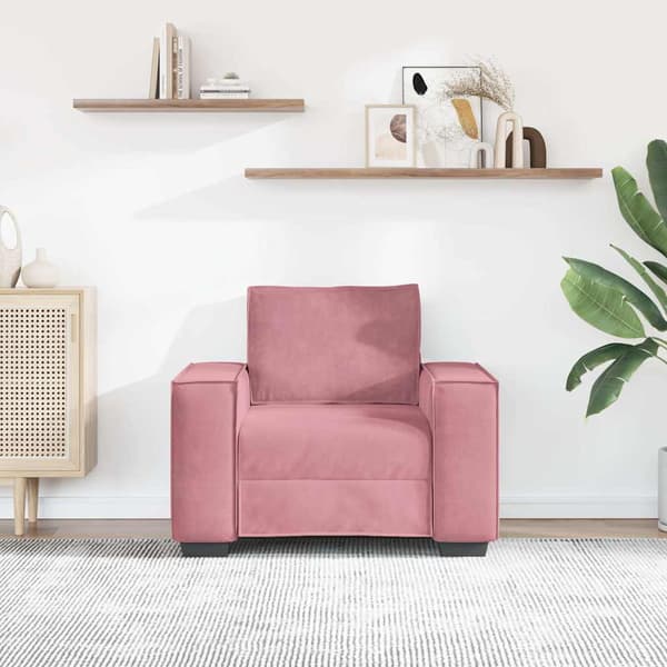 Soffstol rosa 100x78x84 cm sammet