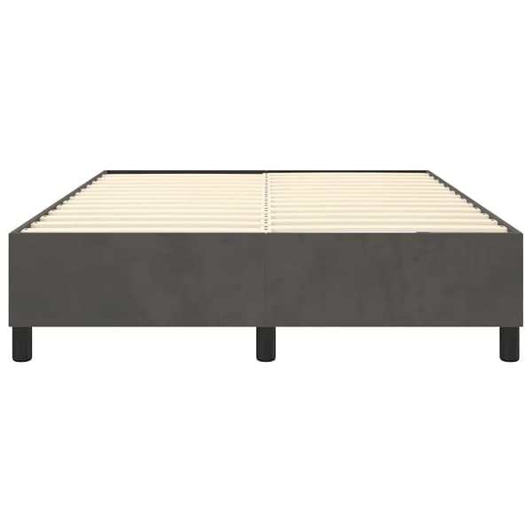 Boxspring-sängram mörkgrå 140x190 cm sammet