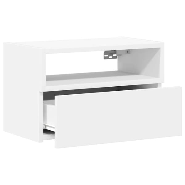 Väggmonterat sängbord vit 45x26x28,5 cm