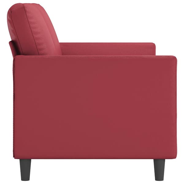 2-sitssoffa vinröd 140 cm fuskläder