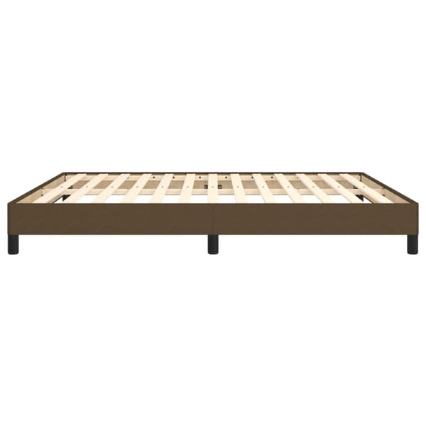 Boxspring-sängram mörkbrun 180x200 cm tyg