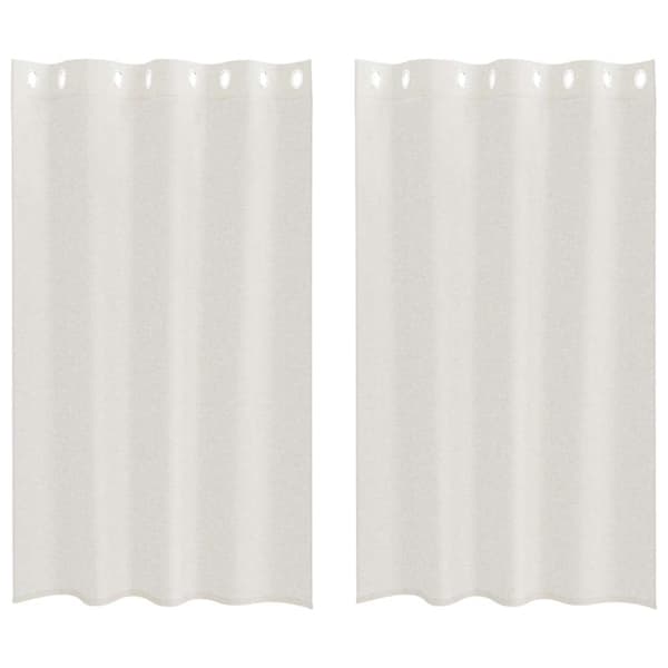 Voile Gardin 2 st Kräm 175 x 140 cm Polyester