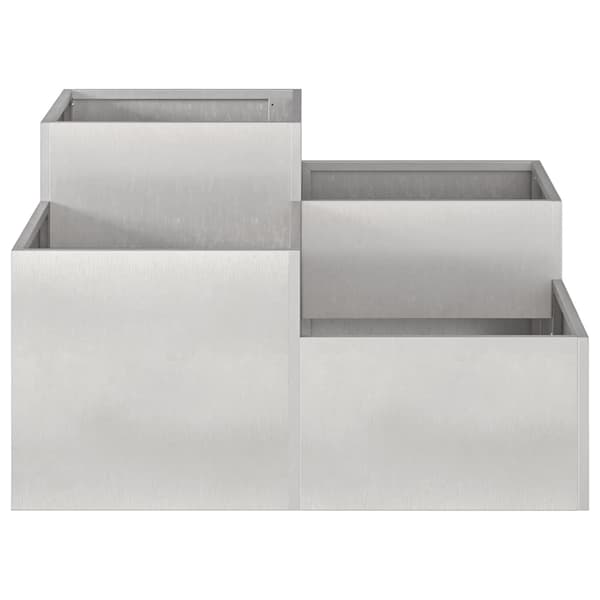 Trädgårdsplanterare Silver 80 x 80 x 48 cm Rostfritt stål