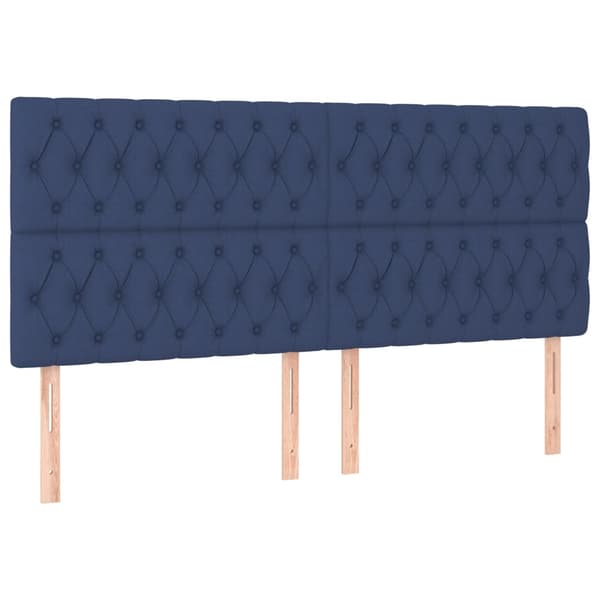 Ramsäng med madrass blå 200x200 cm tyg