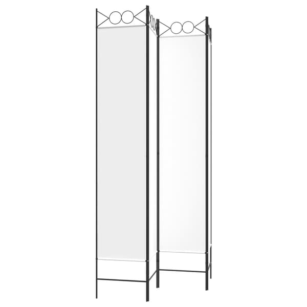 Rumsavdelare 4 paneler vit 120x220 cm tyg