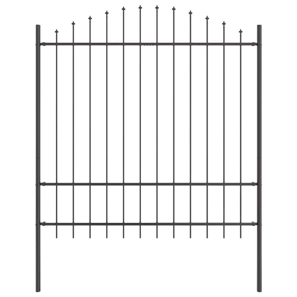 Trädgårdsstängsel 3 pcs Grå 170 x 215 cm Pulverlackerat stål