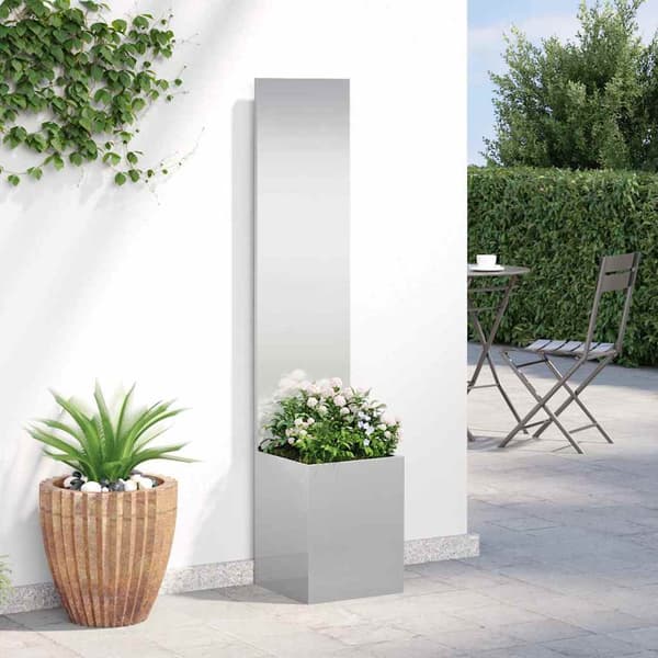 Trädgårds integritetsskärm Silver 32 x 150 cm Rostfritt stål