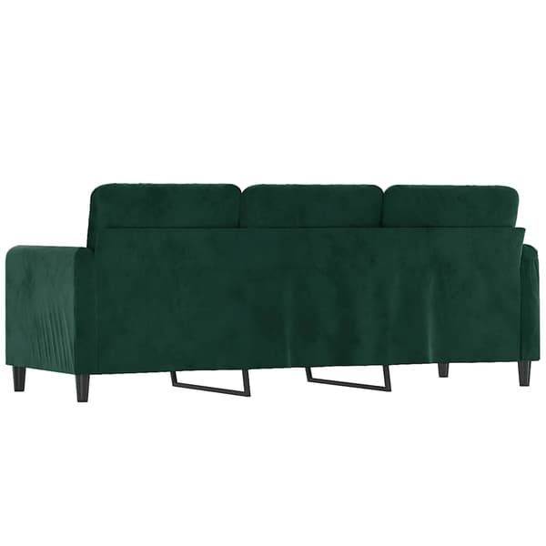 3-sitssoffa mörkgrön 180 cm sammet