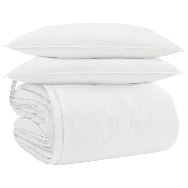 Täckeset med kudde 3 pcs Vit Dunfjäder