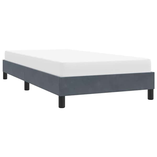 Sängram utan madrass mörkgrå 90x210 cm sammet