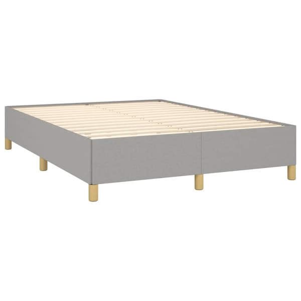 Ramsäng med madrass ljusgrå 140x190 cm tyg