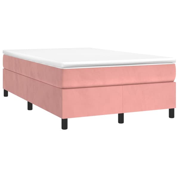 Ramsäng med madrass rosa 120x200 cm sammet