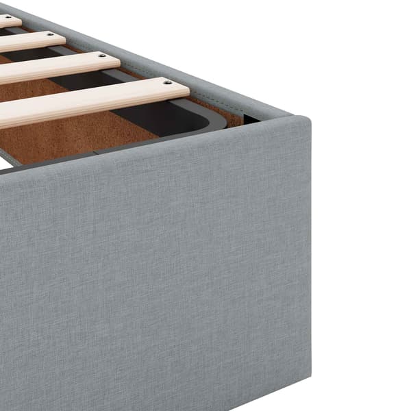 Sängram med madrass 2 pcs Ljusgrå tyg