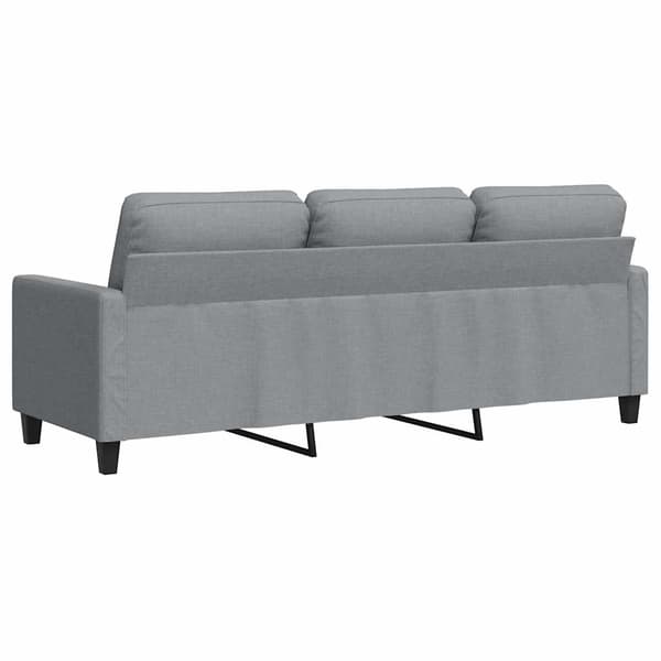 3-sitssoffa ljusgrå 180 cm tyg