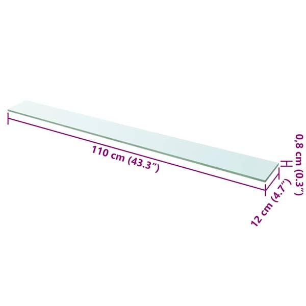 Hyllplan glas genomskinlig 110x12 cm