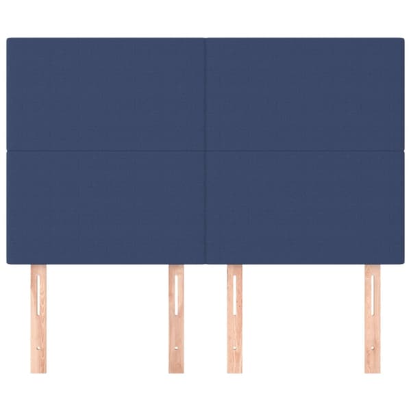 Sänggavel blå 144x5x118/128 cm tyg