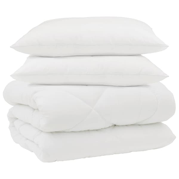 Vinter Täcke med kudde 3 pcs Vit Mikrofiber