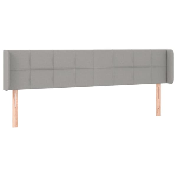 Sänggavel LED ljusgrå 163x16x78/88 cm tyg
