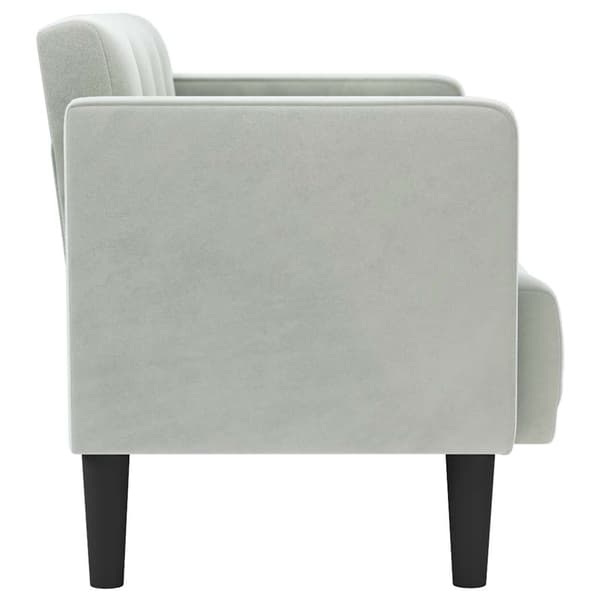 Loveseat soffa ljusgrå 111 cm sammet