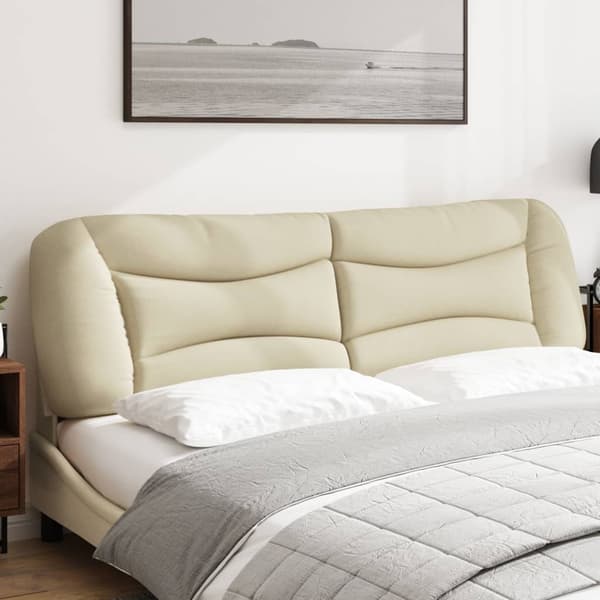 Headboard Cushion "Hvar" Cream 180 cm Fabric