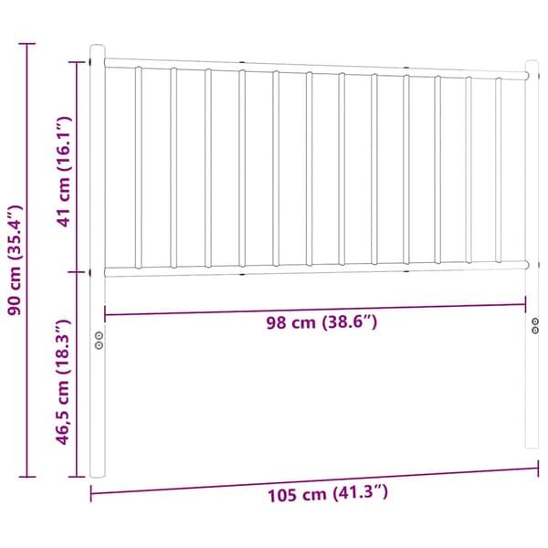 Ersättningsgavel metall vit 100 cm