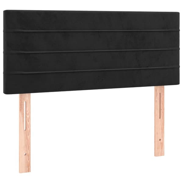 Ramsäng med madrass svart 120x200 cm sammet