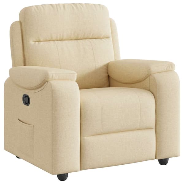 Reclinerfåtölj gräddvit tyg
