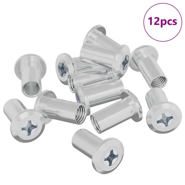 Låsmutter 12 pcs Nickel M6 x 15 mm Stål