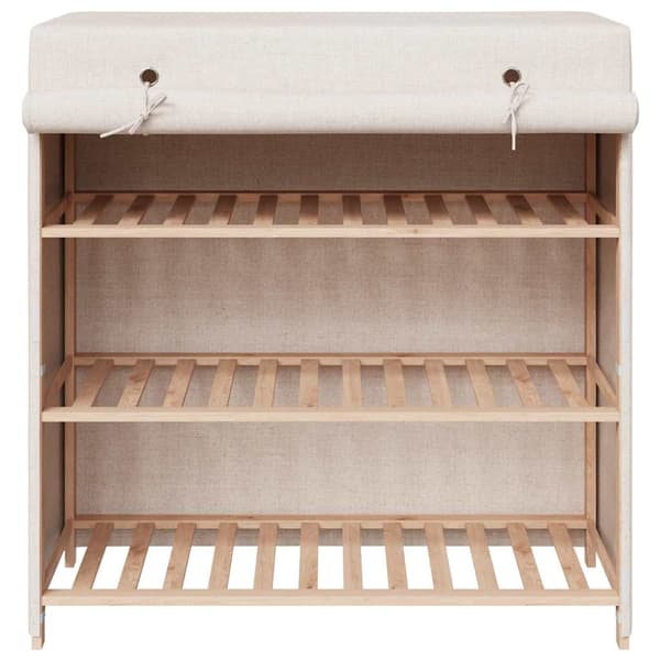 Skoförvaring med överdrag vit 79x40x80 cm tyg