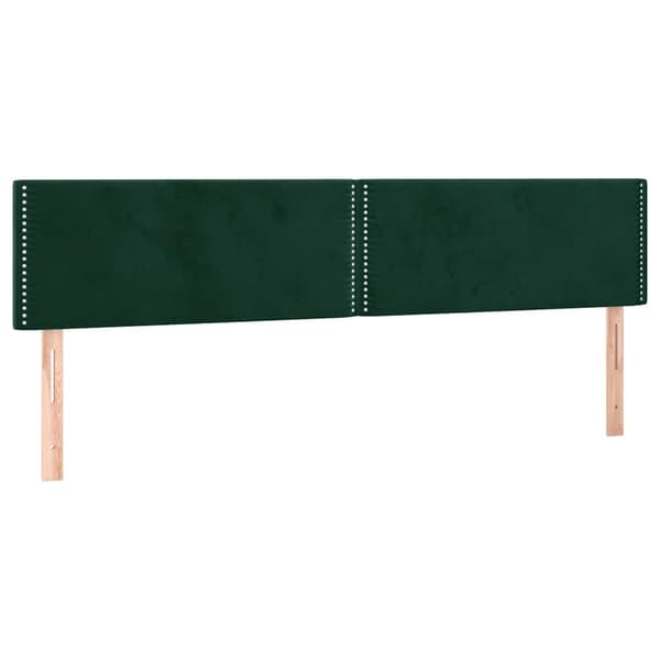 Sänggavel LED mörkgrön 200x5x78/88 cm sammet