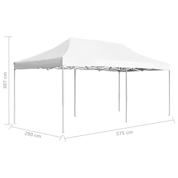Hopfällbart partytält aluminium 6x3 m vit