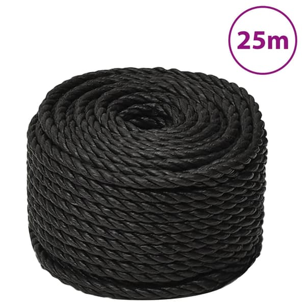 Rep svart 12 mm 25 m polypropen