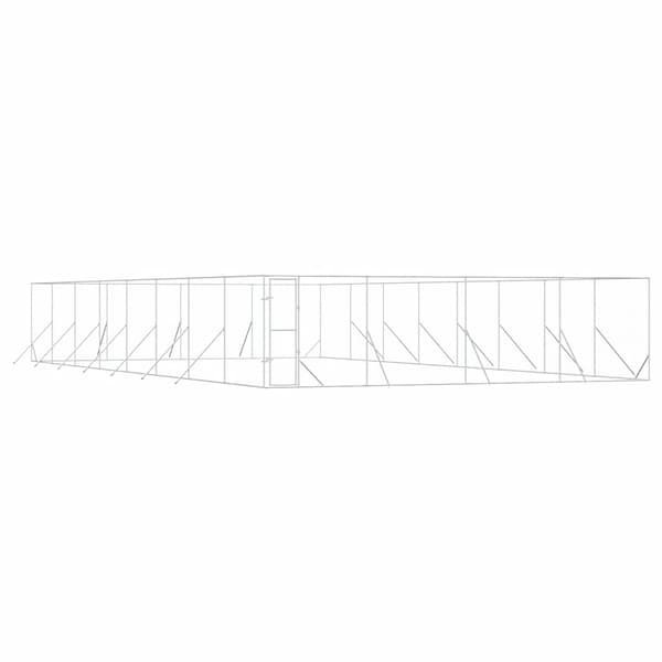 Hundgård för utomhusbruk silver 8x16x2 m galvaniserat stål