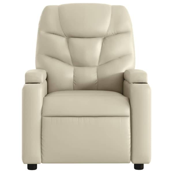 Reclinerfåtölj gräddvit konstläder