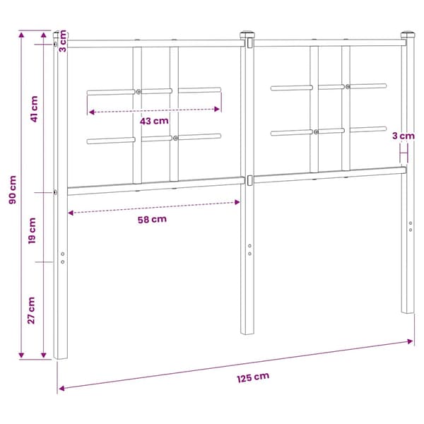 Ersättningsgavel metall vit 120 cm