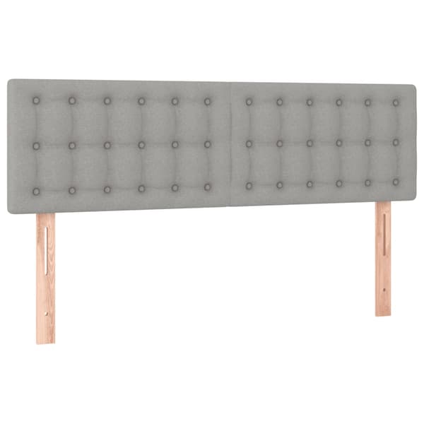 Ramsäng med madrass ljusgrå 140x190 cm tyg