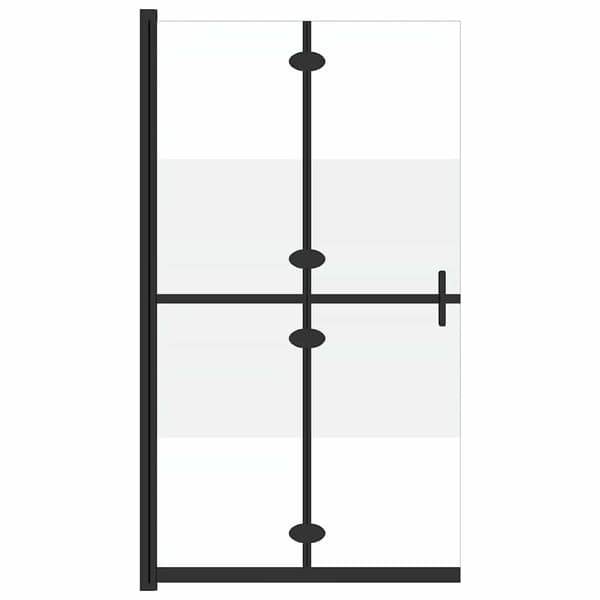 Vikbar duschvägg med halvfrostat ESG-glas 100x190 cm