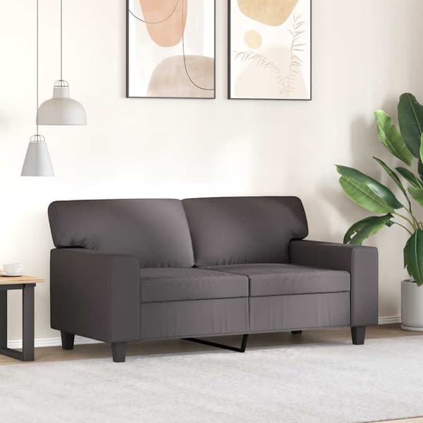2-sitssoffa Grå 120 cm konstläder