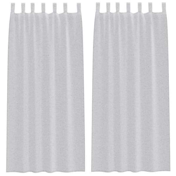Voile Gardin 2 st Ljusgrå 225 x 140 cm Polyester