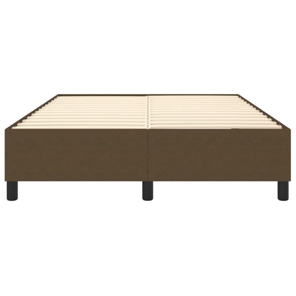 Boxspring-sängram mörkbrun 140x200 cm tyg