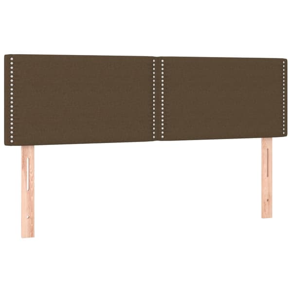 Ramsäng med madrass mörkbrun 140x190 cm tyg