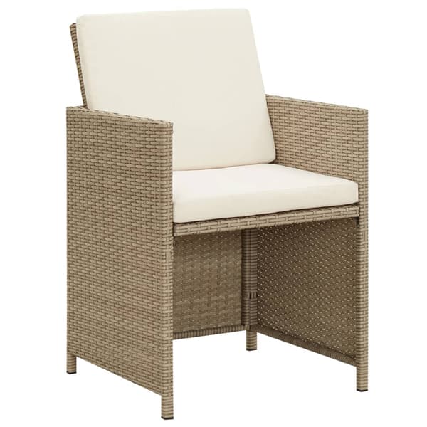 Matgrupp för trädgården med dynor 3 delar beige